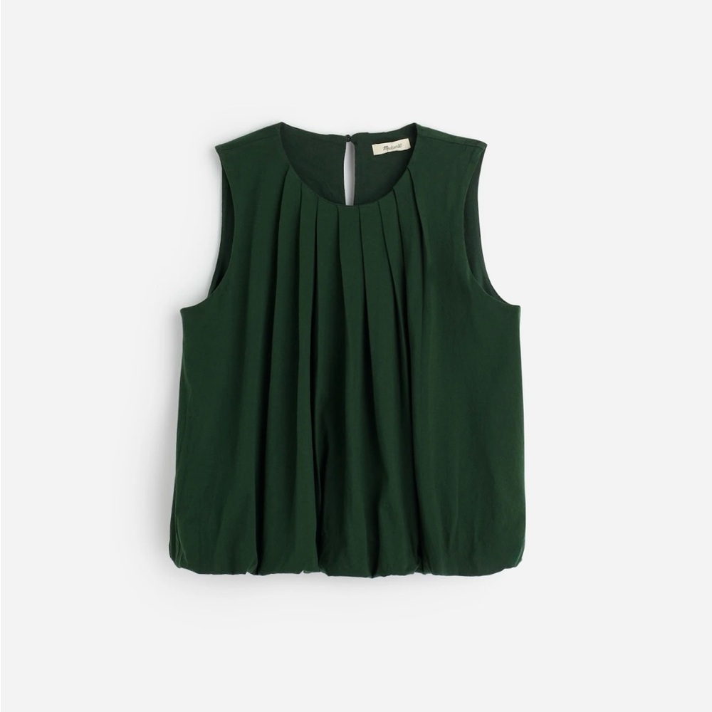 Sleeveless Crewneck Bubble Top